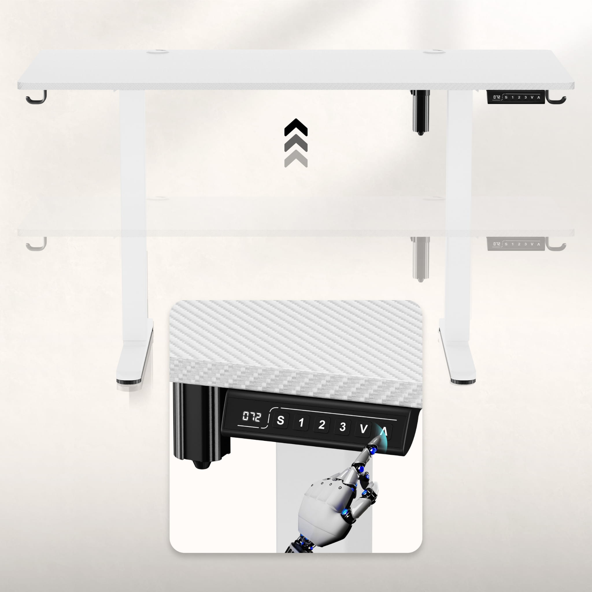 Birou electric Huzaro Hero 8.2 alb 120 cm