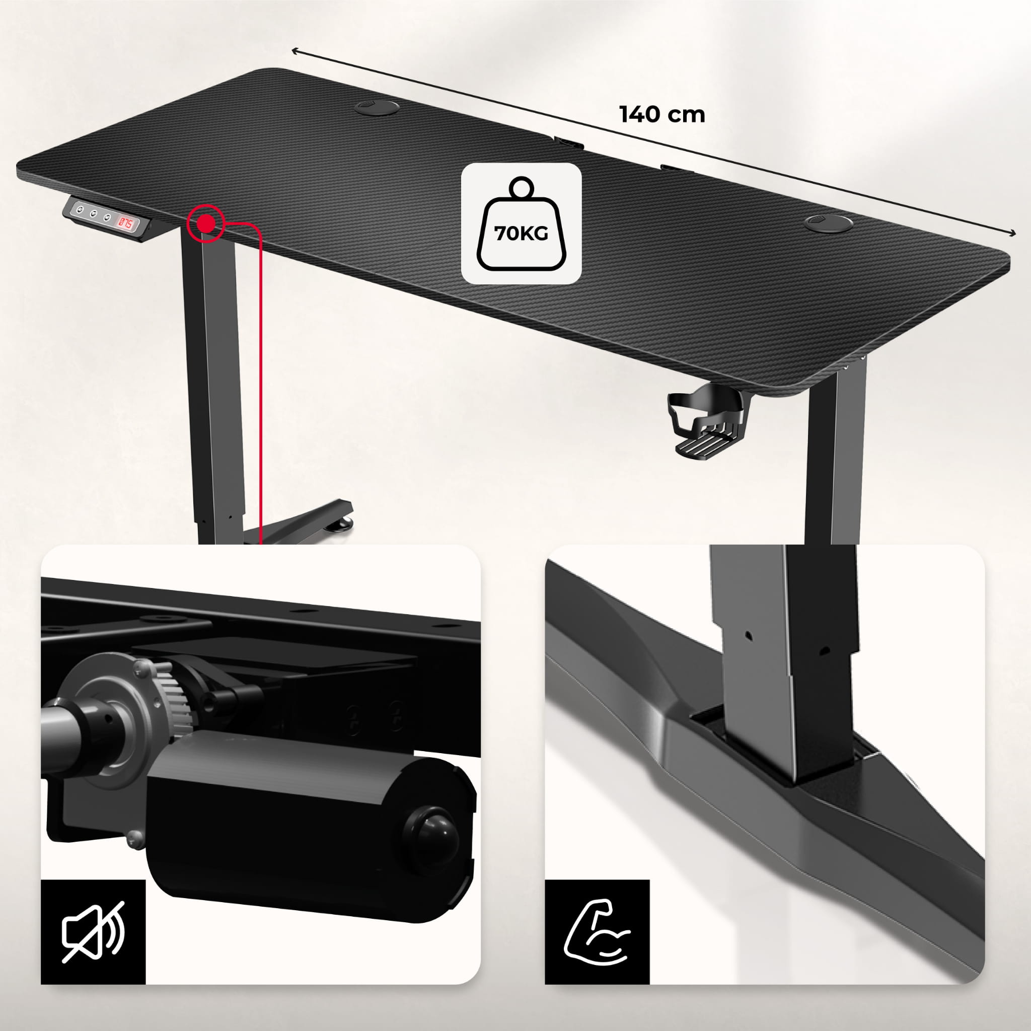 Birou electric Huzaro Hero 8.5 140 cm