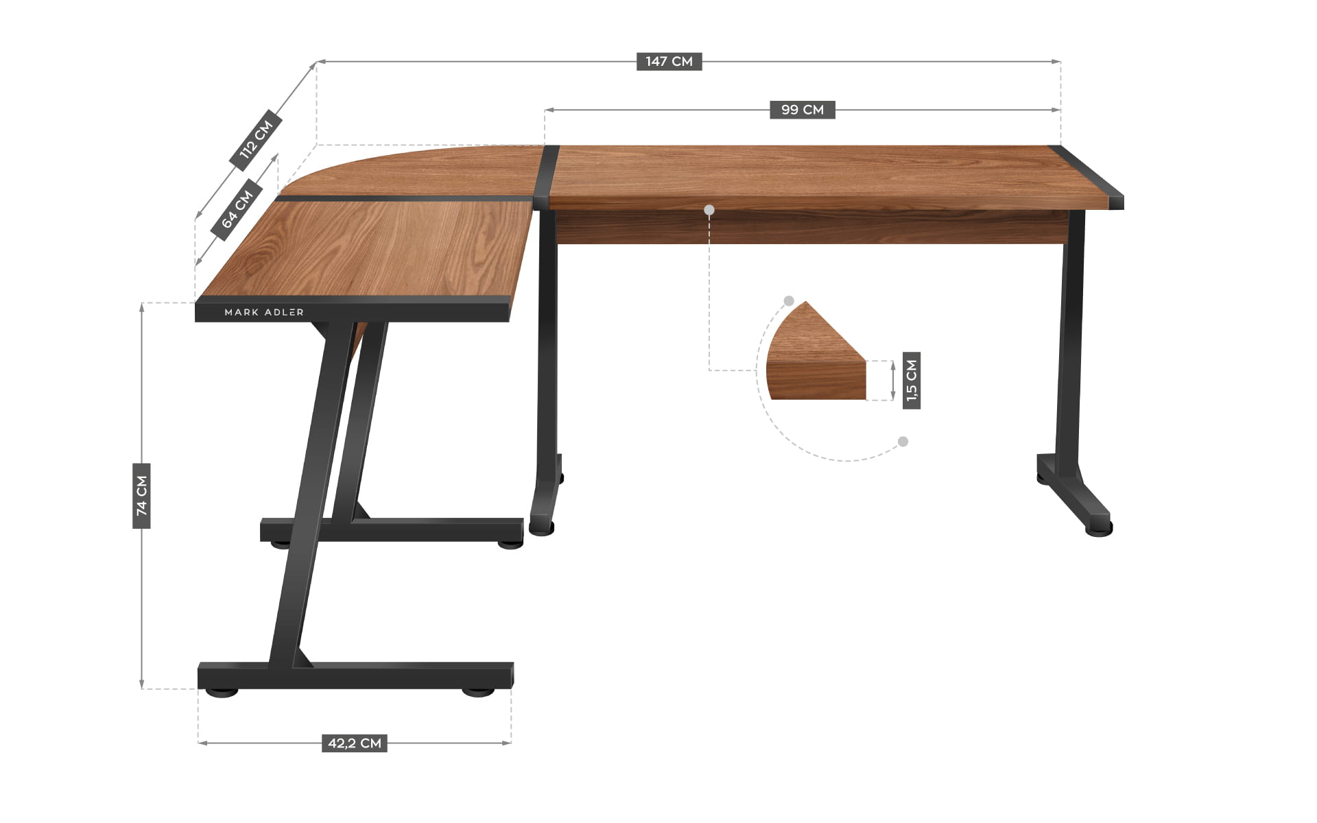Birou Mark Adler Leader 5.5 WN 147 cm