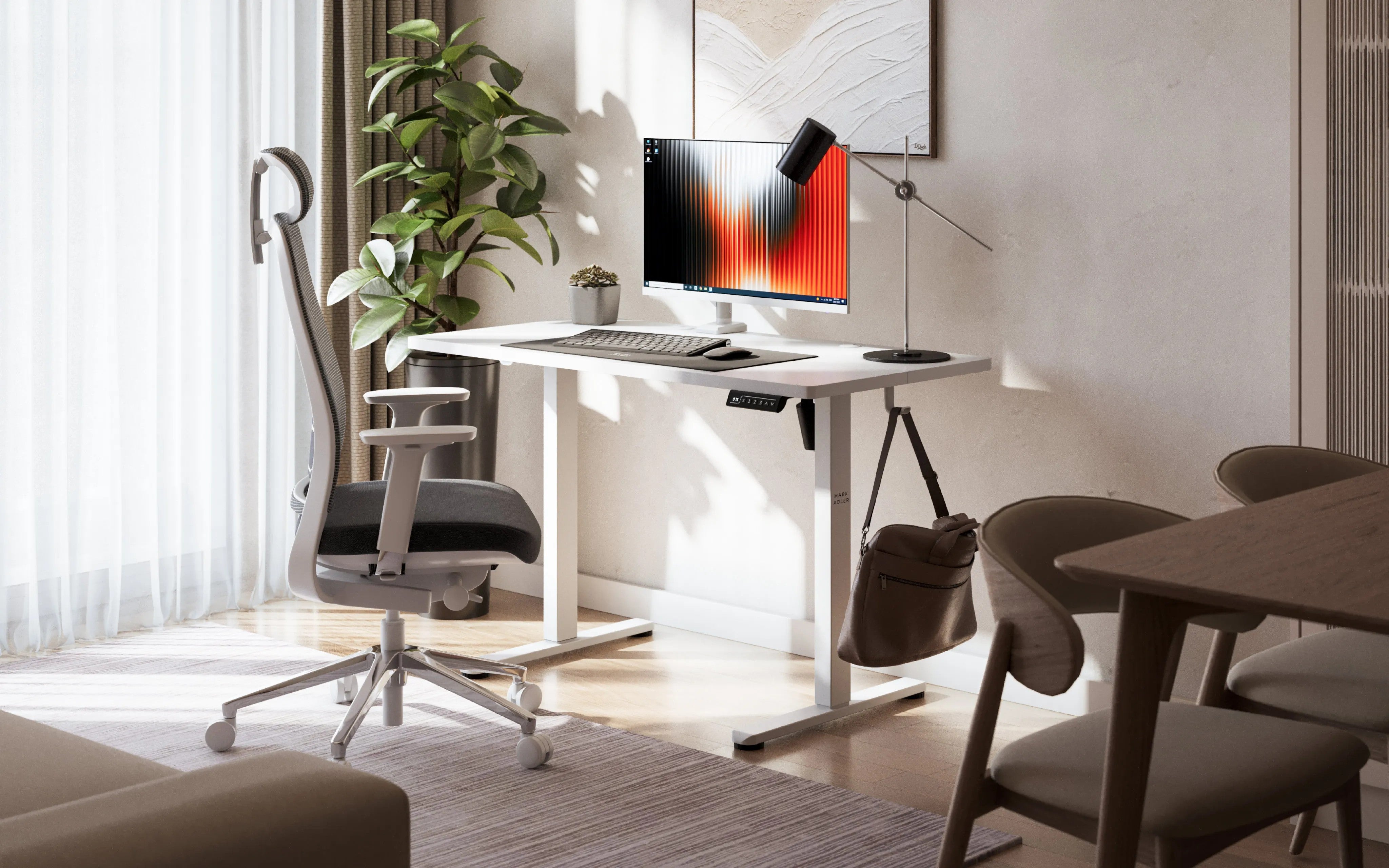 Birou electric reglabil Mark Adler Leader 6.9 White 120 cm