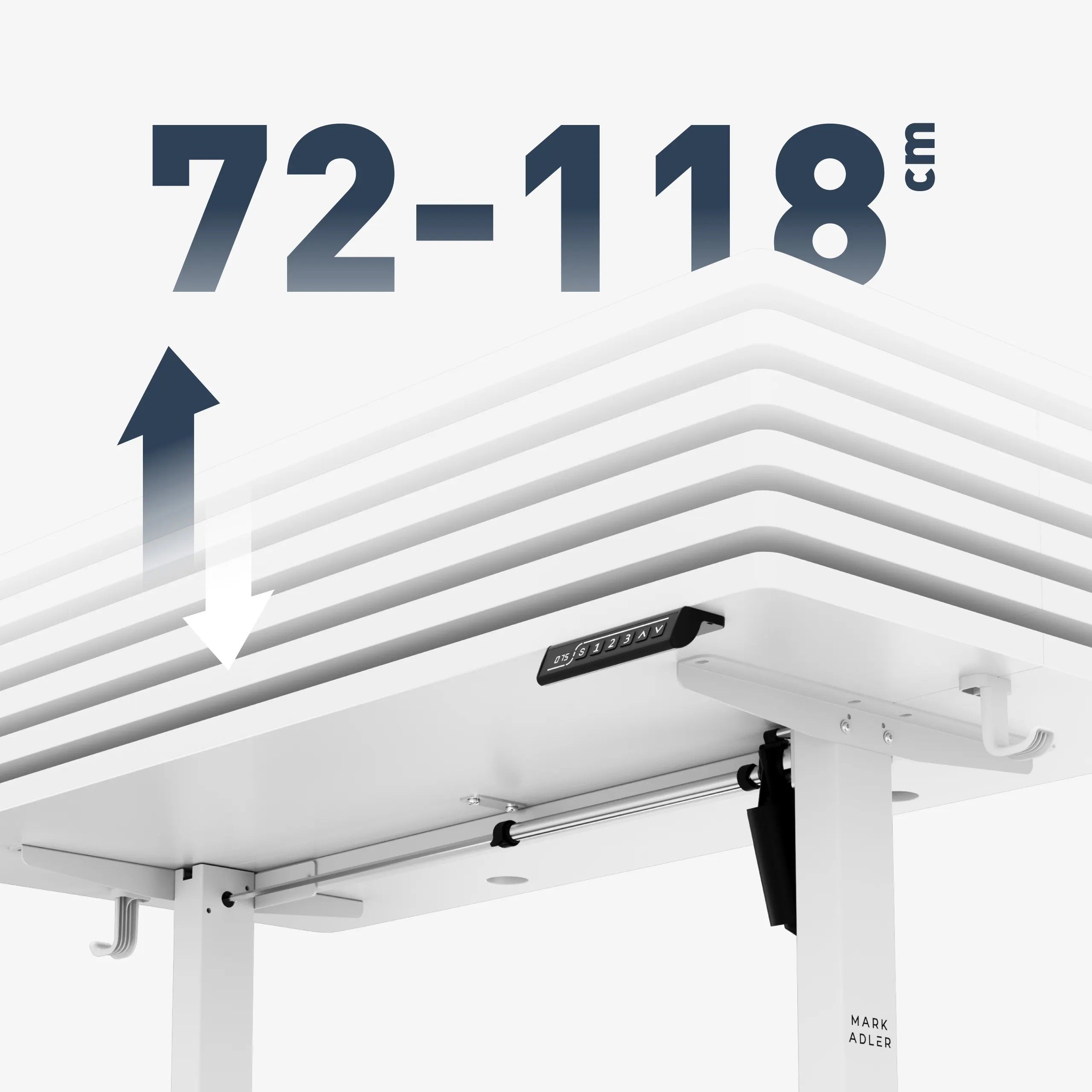 Birou electric reglabil Mark Adler Leader 6.9 White 120 cm