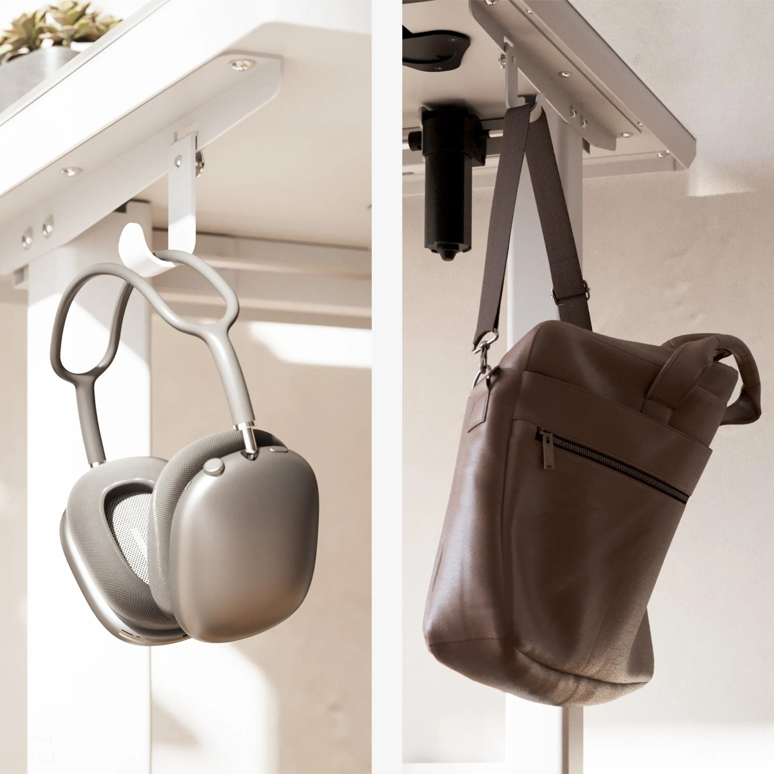 Mark Adler Leader 8.5 Birou electric alb cu blat din sticlă