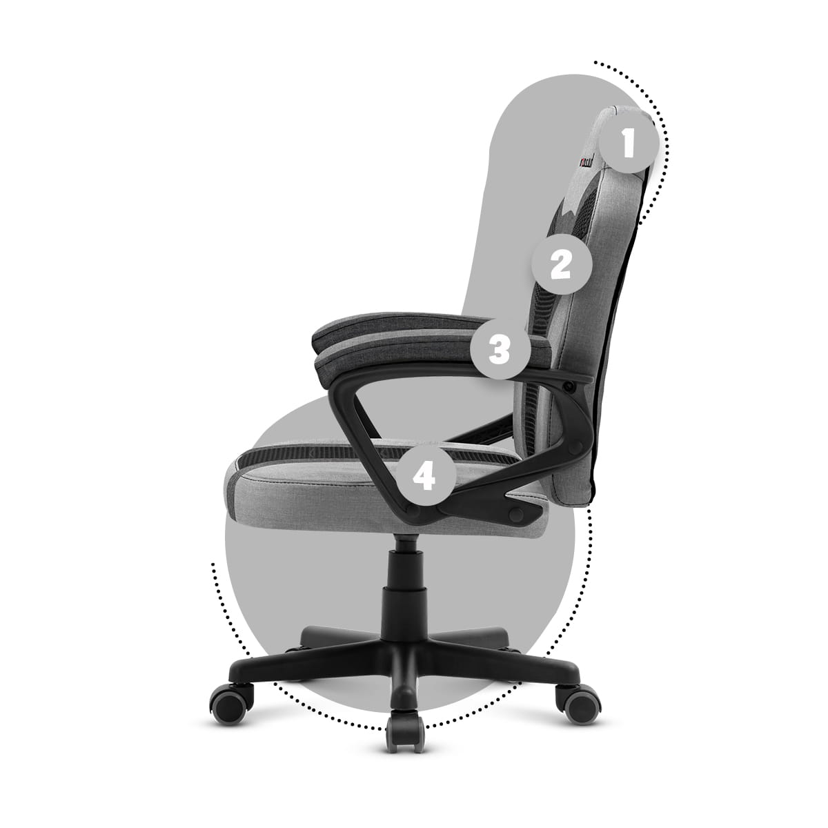 Scaun de gaming pentru copii HUZARO RANGER 1.0 Grey Mesh