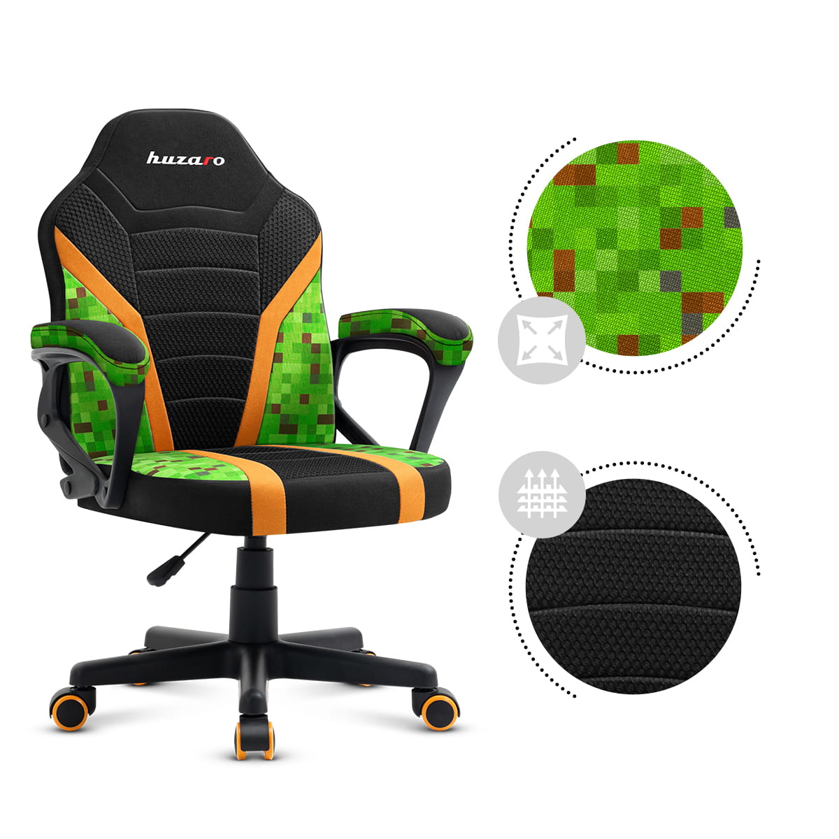 Scaun de gaming pentru copii Huzaro RANGER 1.0 Pixel Mesh