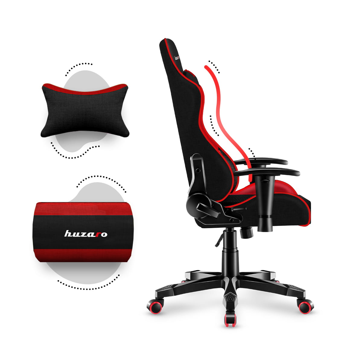 Scaun de gaming pentru copii HUZARO RANGER 6.0 Red Mesh