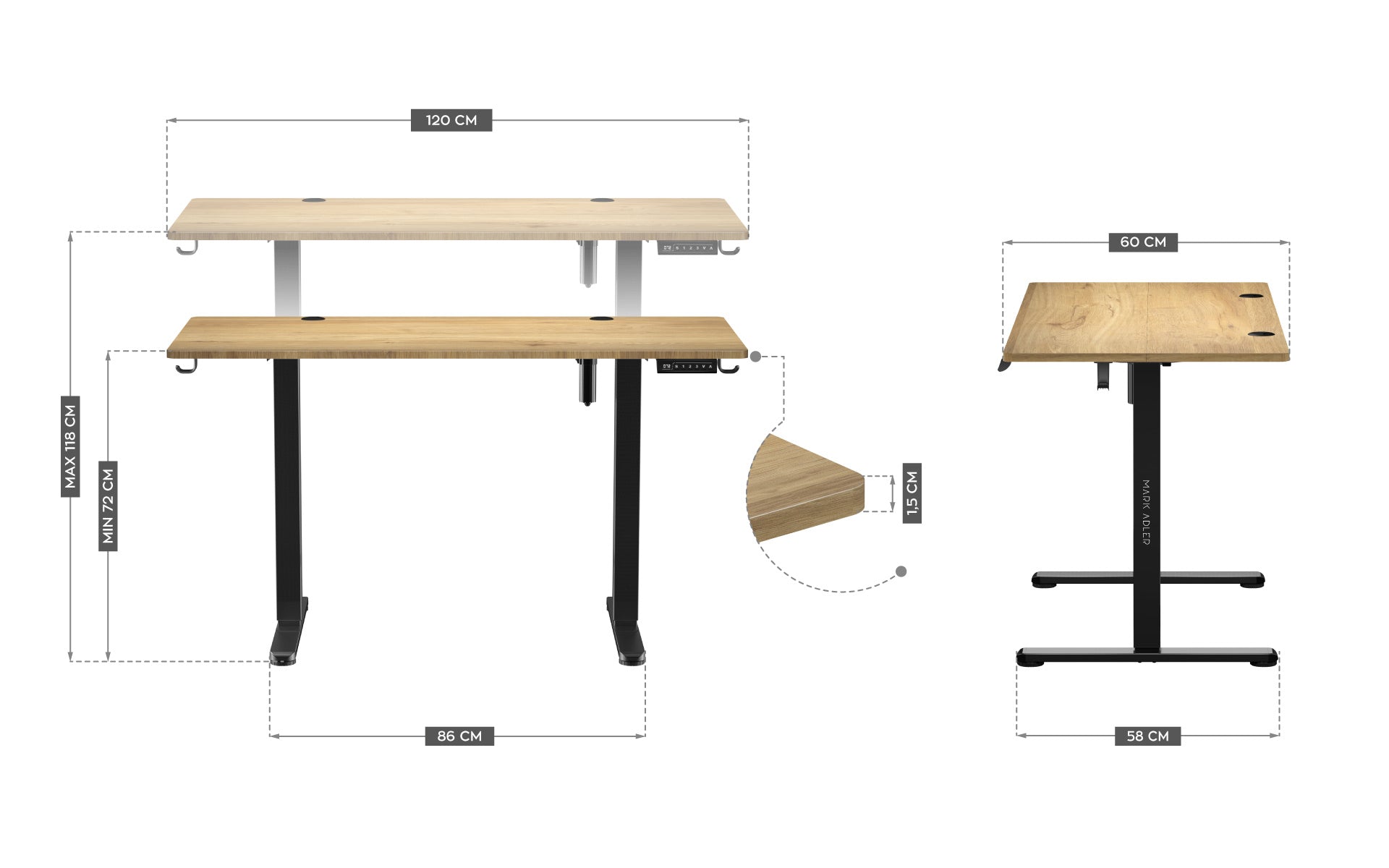 Birou electric Mark Adler Leader 7.0 120 cm
