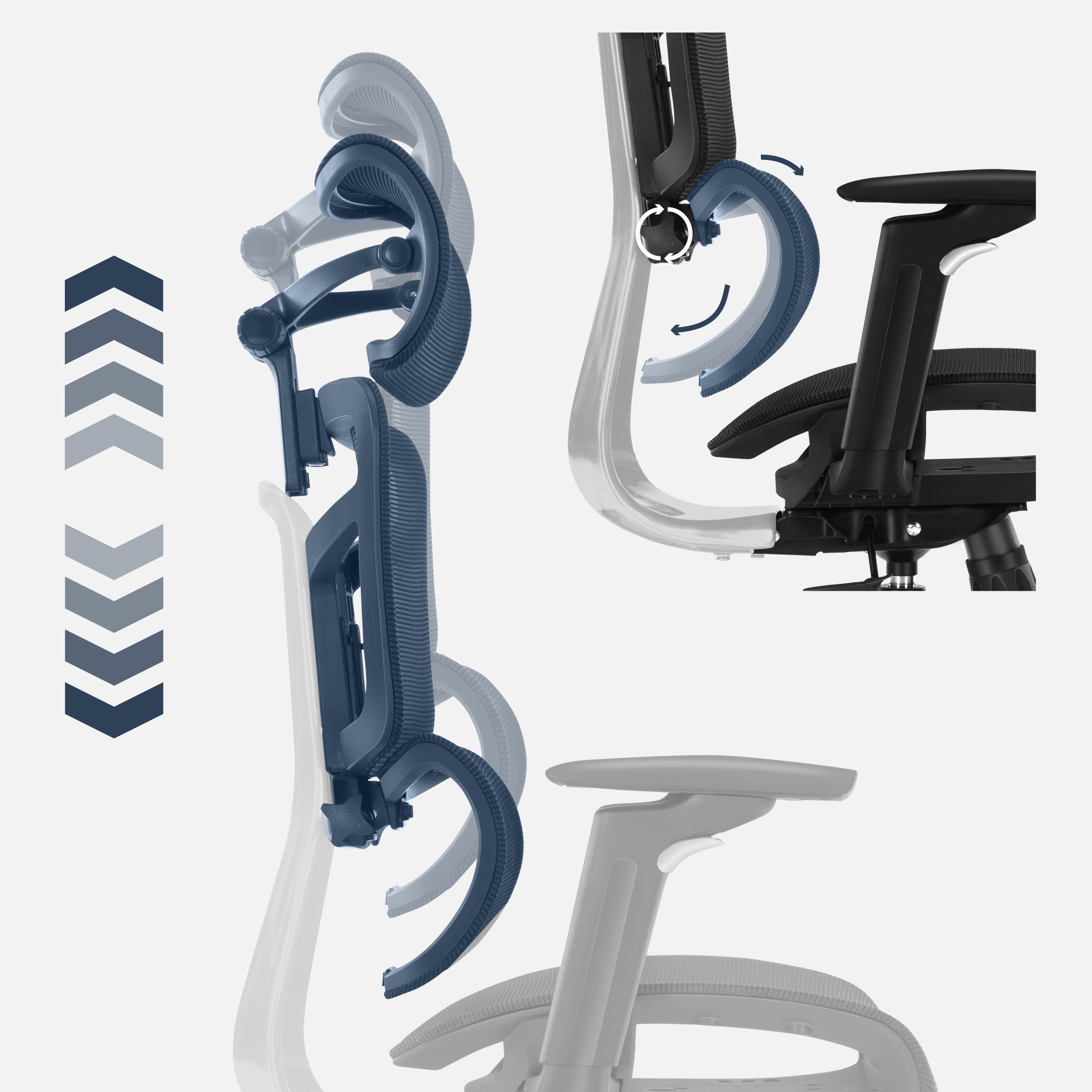 Înălțime reglabilă a spătarului