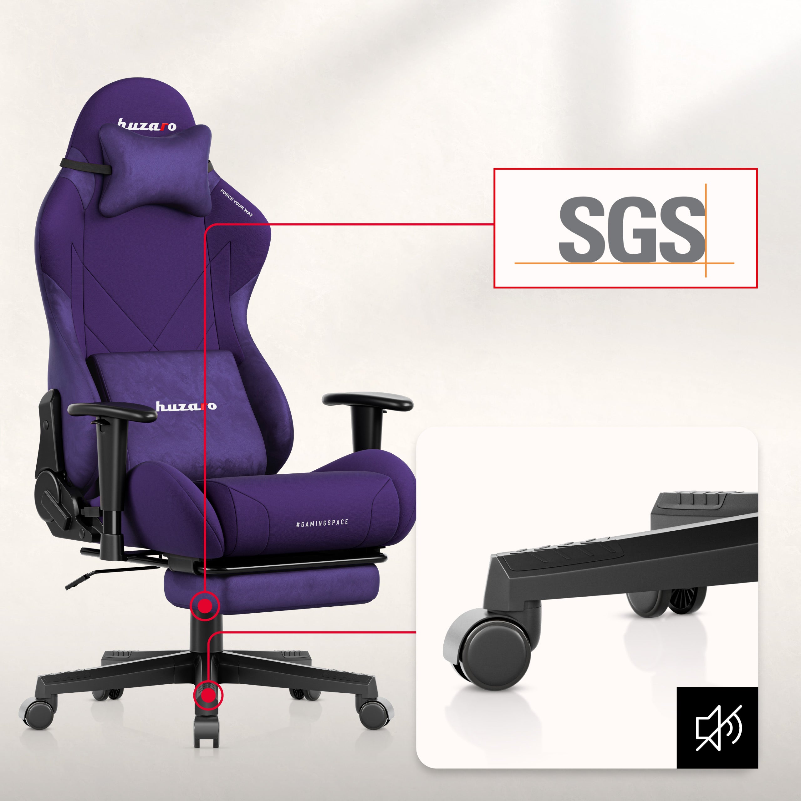 Scaun gaming Huzaro Force 5.7 Violet