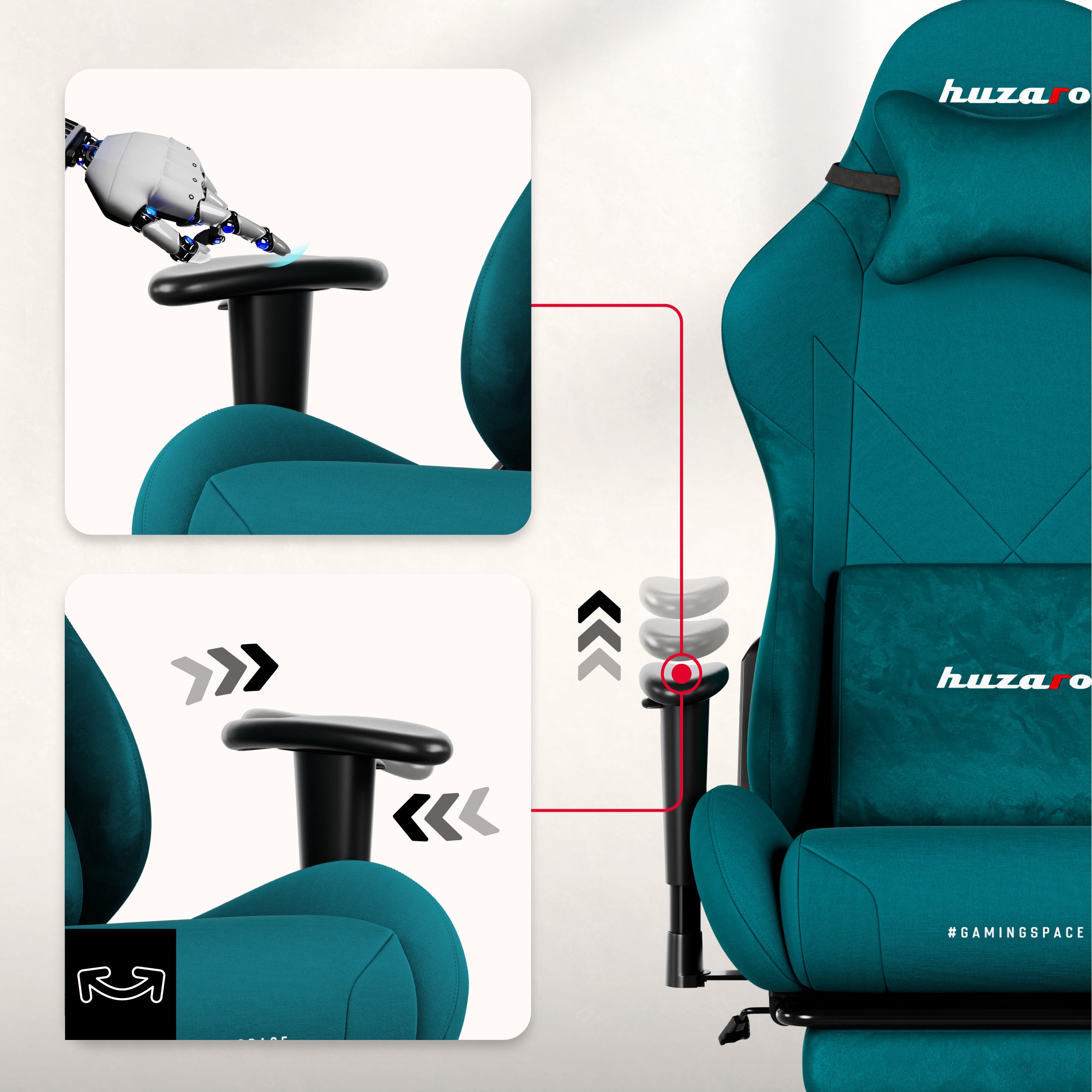 Scaun gaming Huzaro Force 5.7 Teal