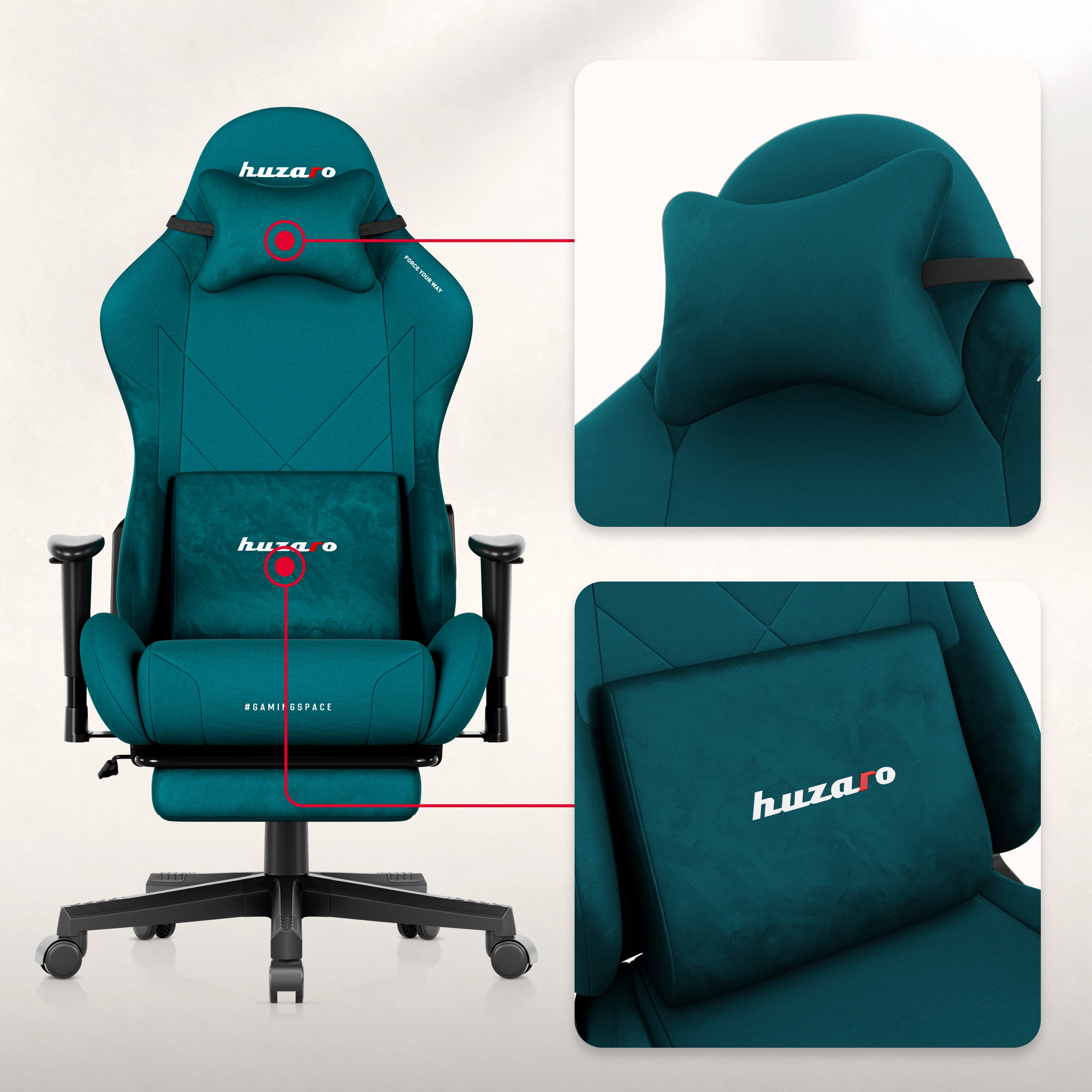 Scaun gaming Huzaro Force 5.7 Teal
