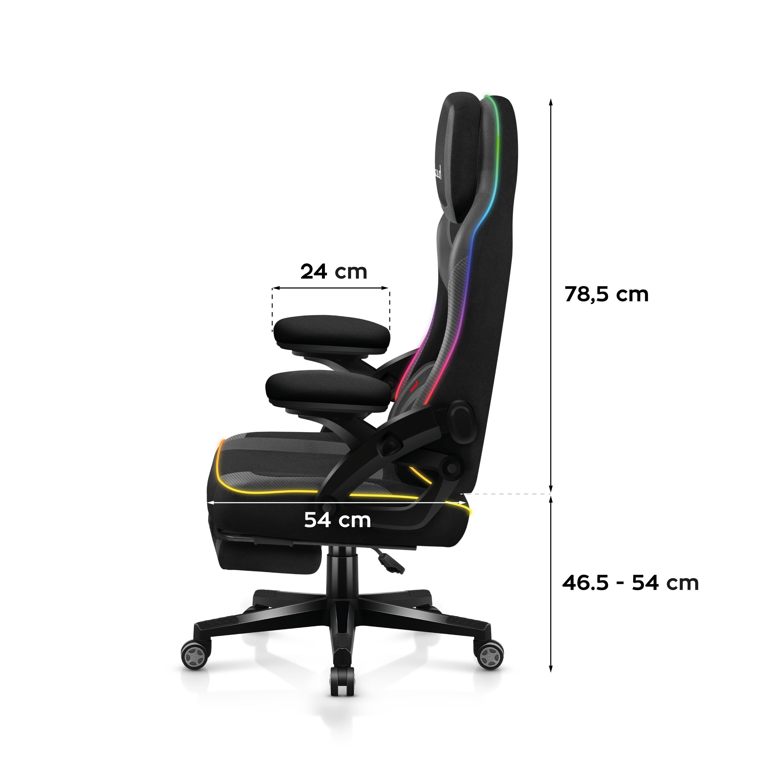 Scaun de gaming Huzaro Force 4.6 Black RGB Smart