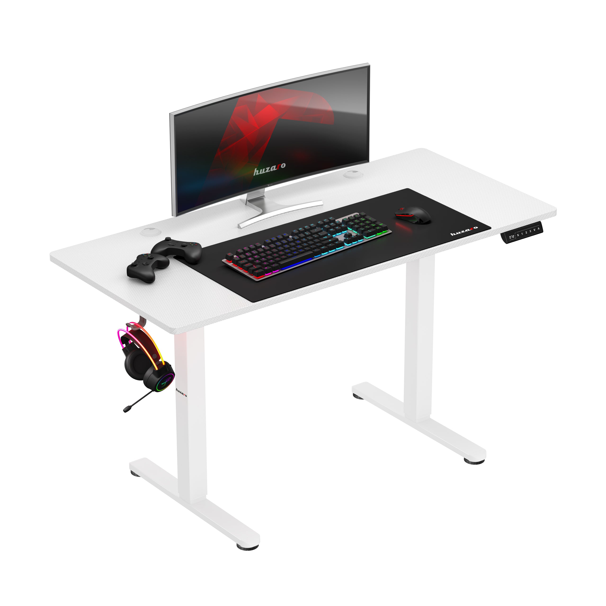 Birou electric Huzaro Hero 8.2 alb 120 cm