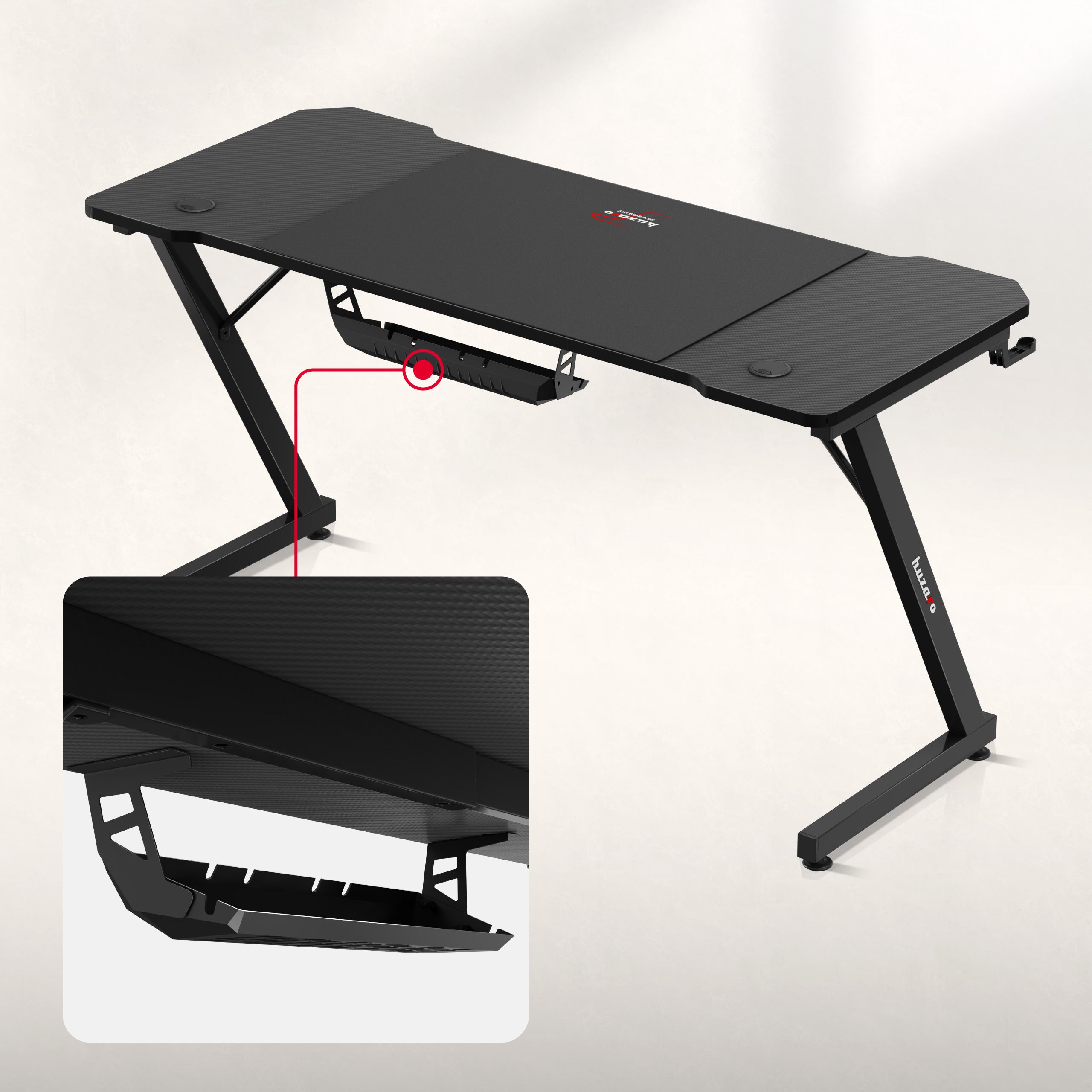 Huzaro Hero 3.3 negru 140 cm birou de gaming