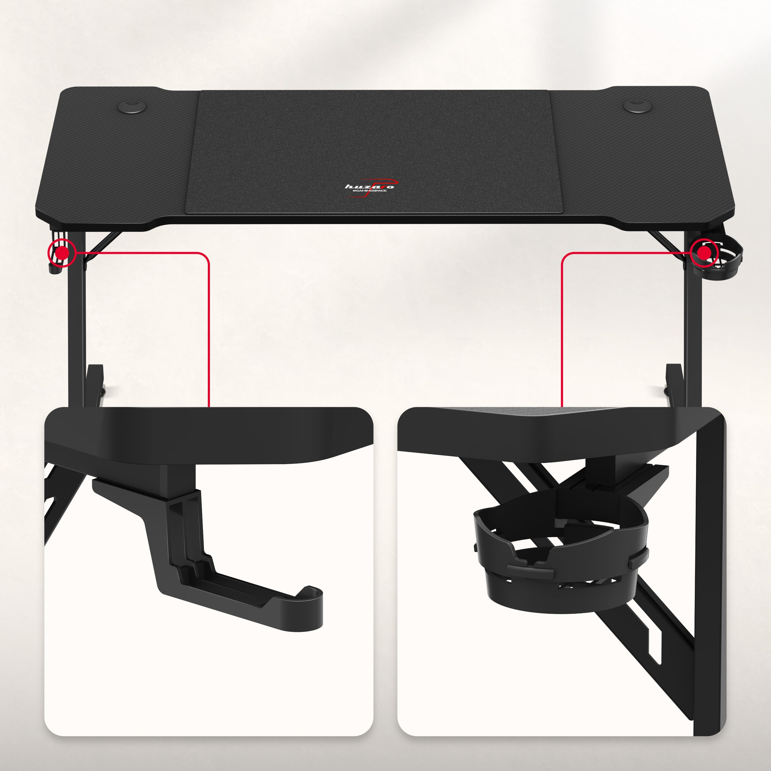 Huzaro Hero 3.3 negru 140 cm birou de gaming