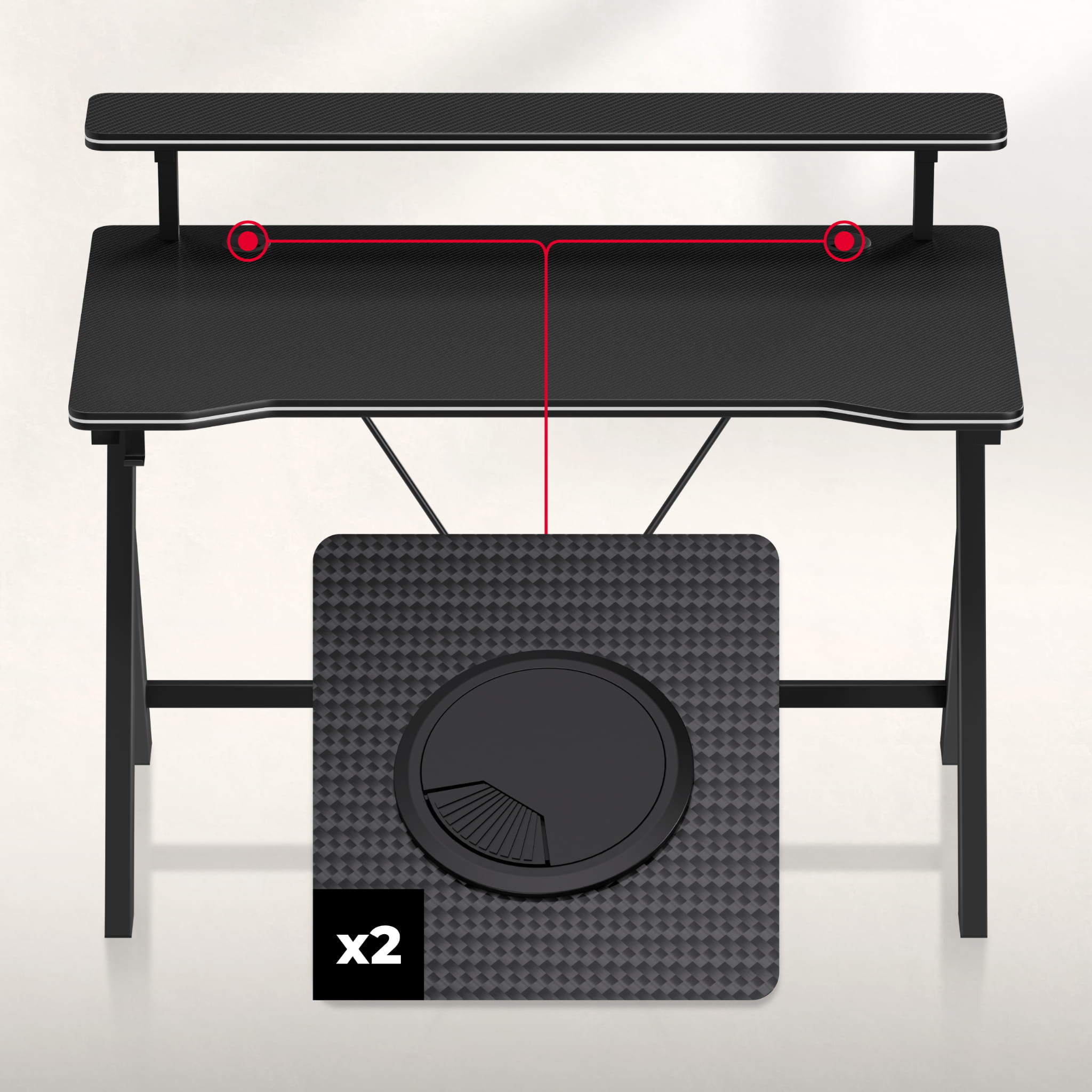 Huzaro Hero 1.9 Black birou de gaming 120 cm