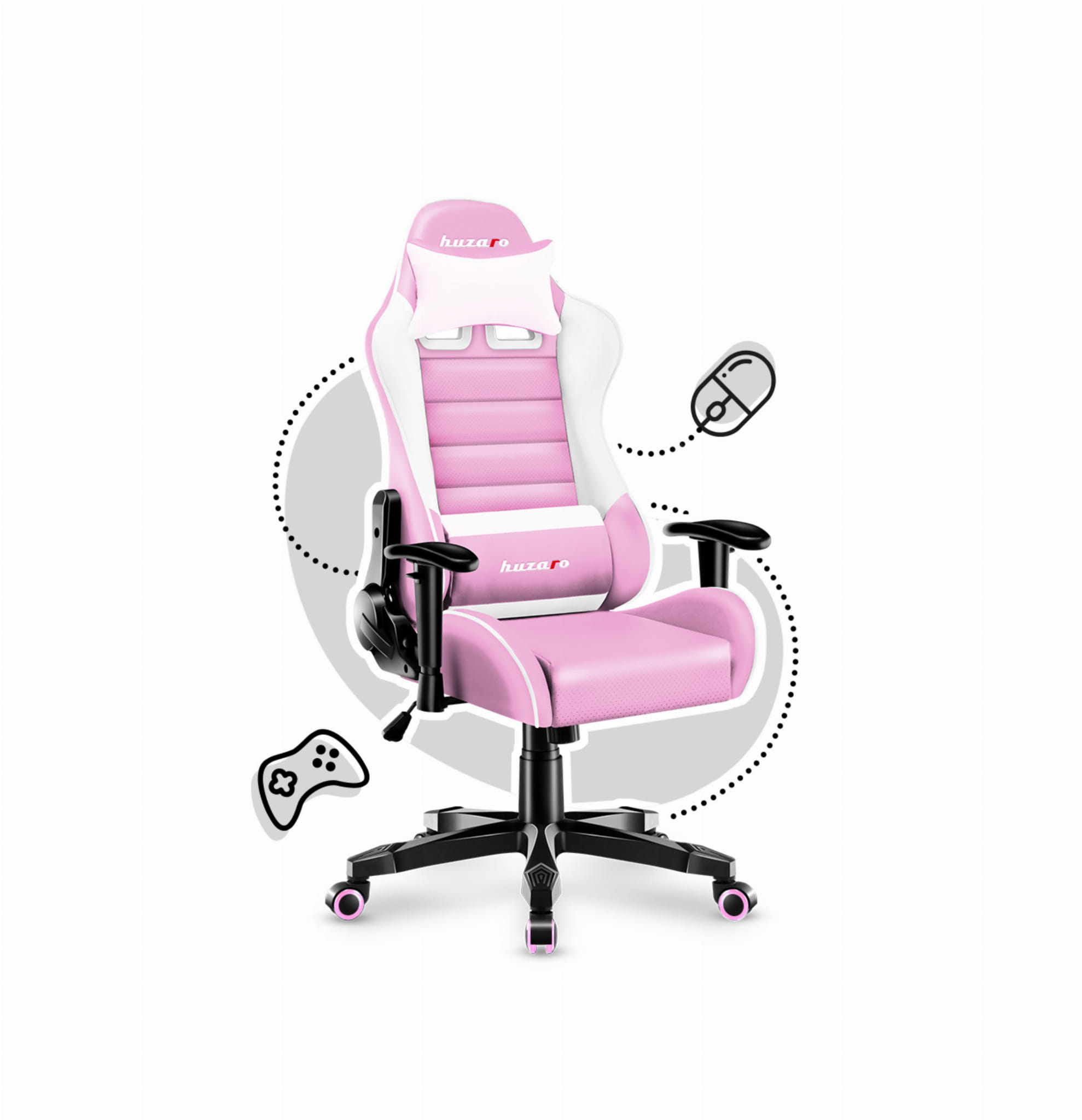 Scaun de gaming pentru copii Huzaro RANGER 6.0 Pink