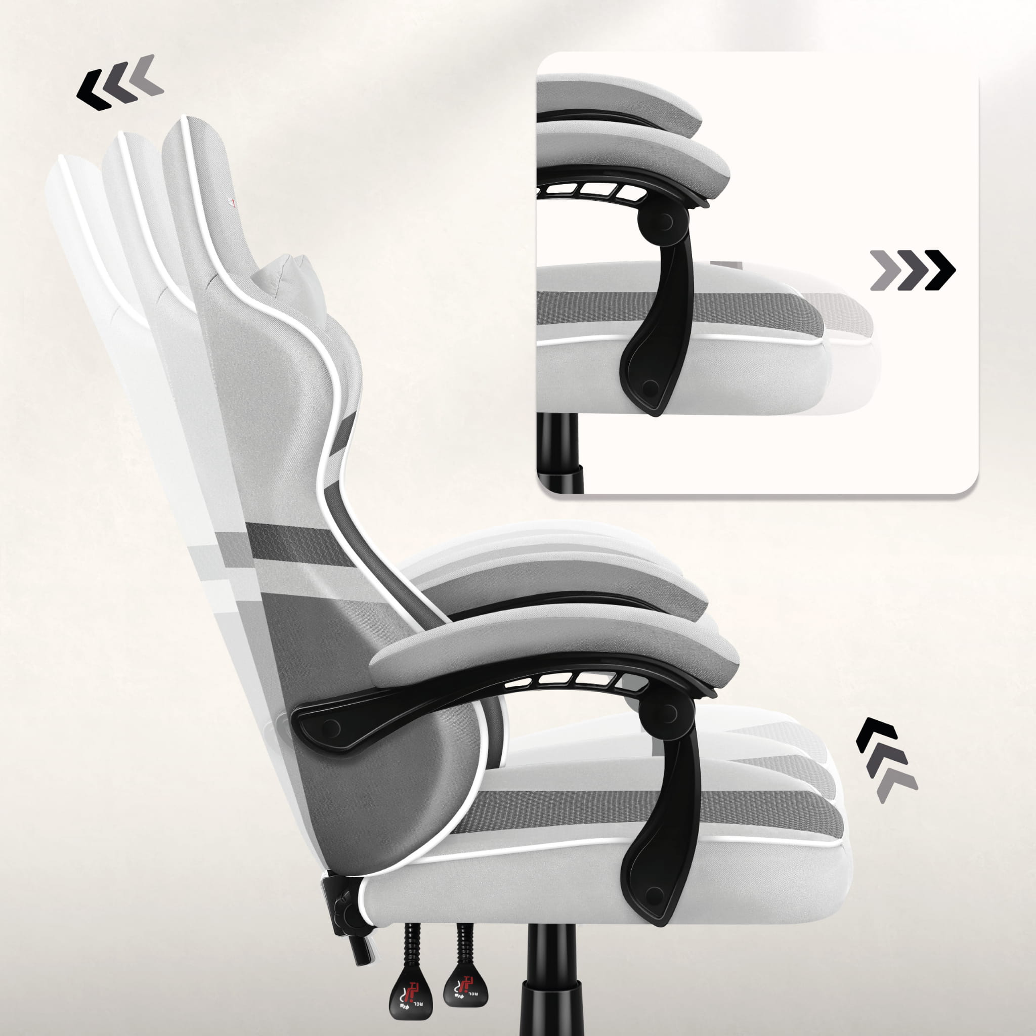 Scaun de gaming HUZARO FORCE 4.4 White Mesh