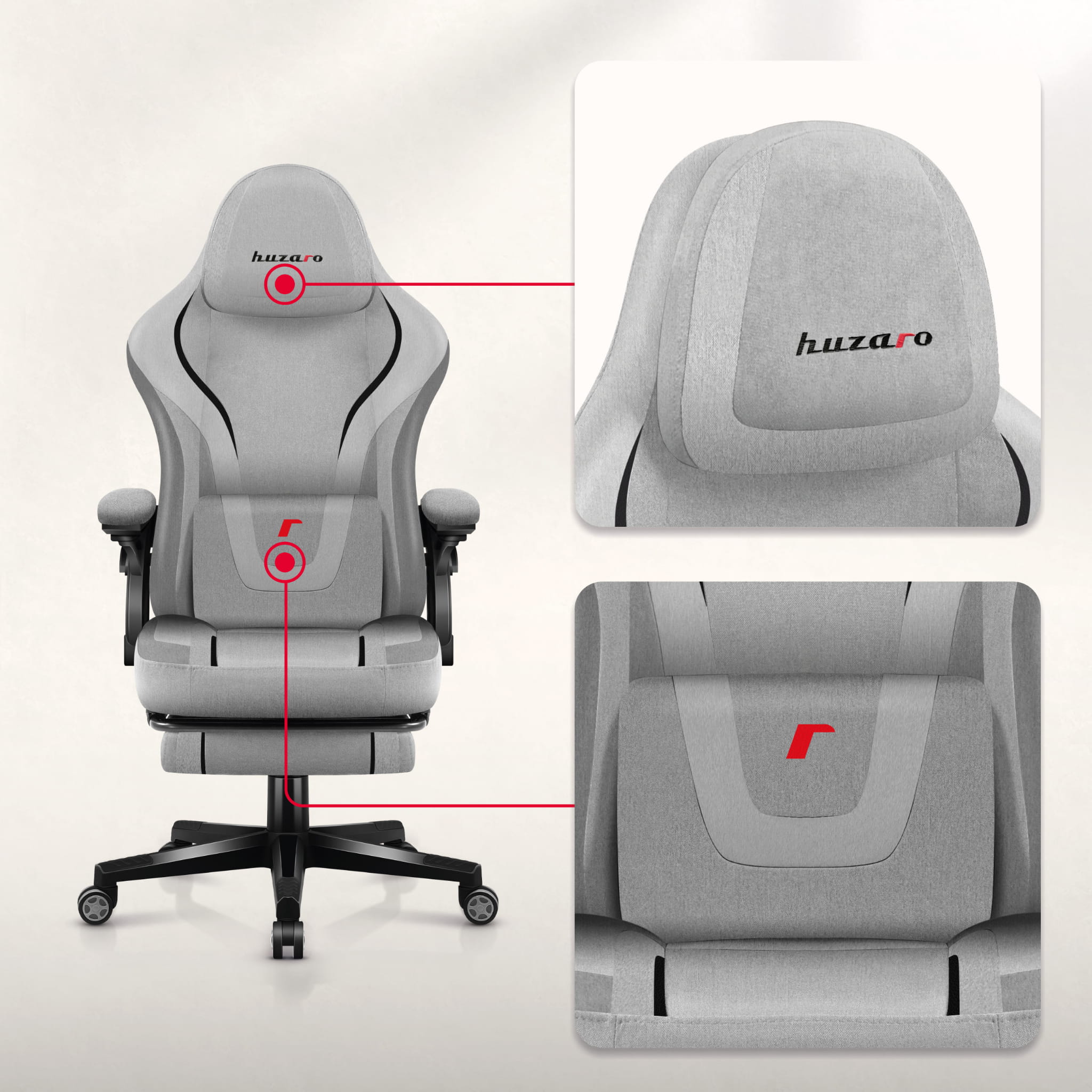 Scaun de gaming Huzaro Force 4.6 Grey