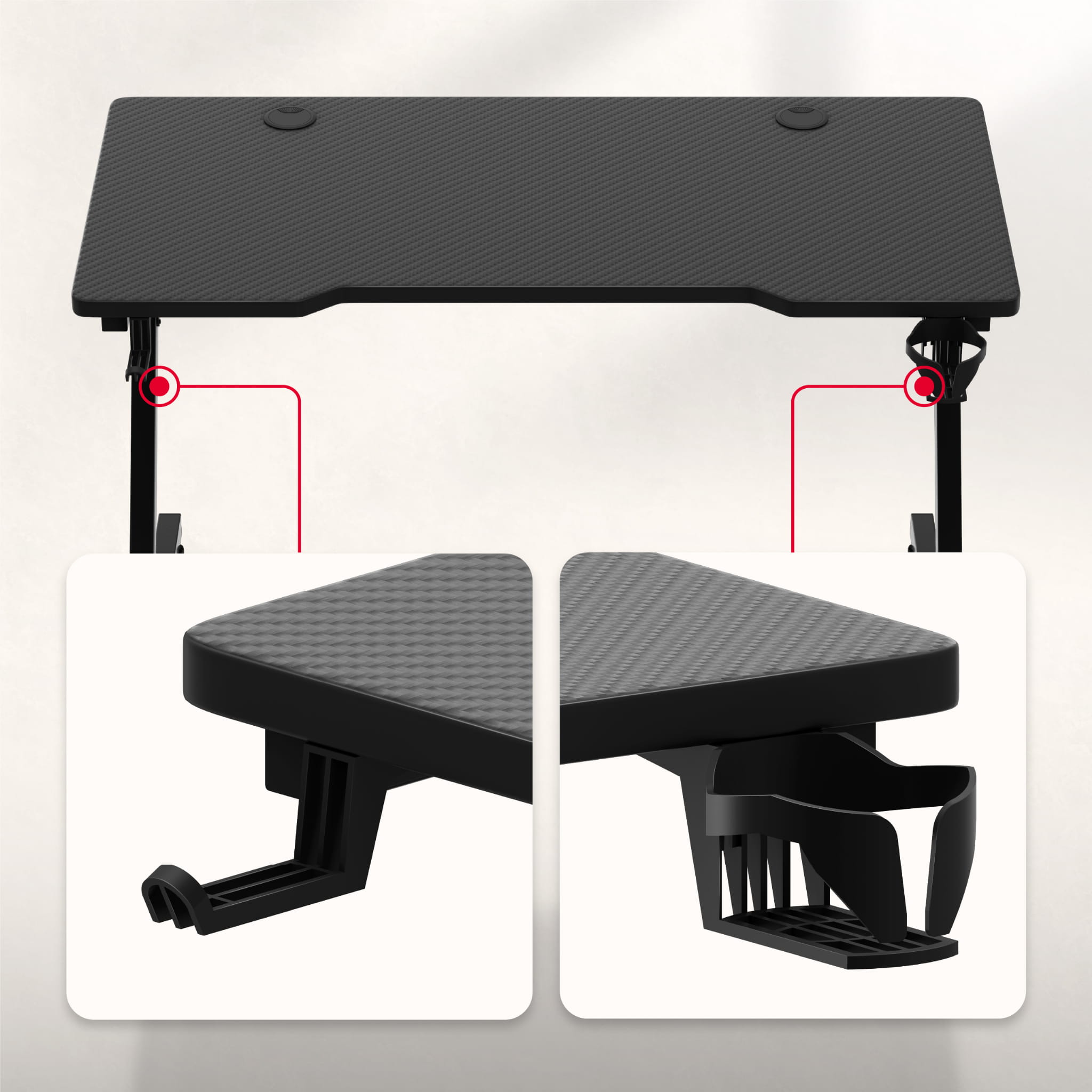 Huzaro Hero 2.5 Black 120 cm birou de gaming