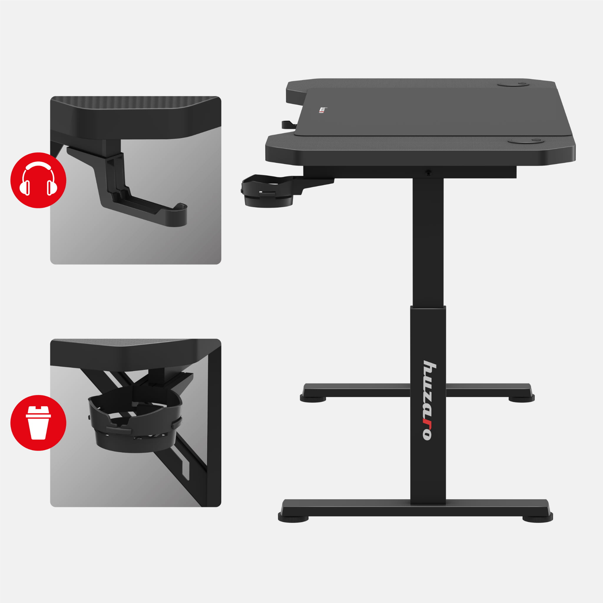 Huzaro Hero 2.6 Black 120 cm birou de gaming