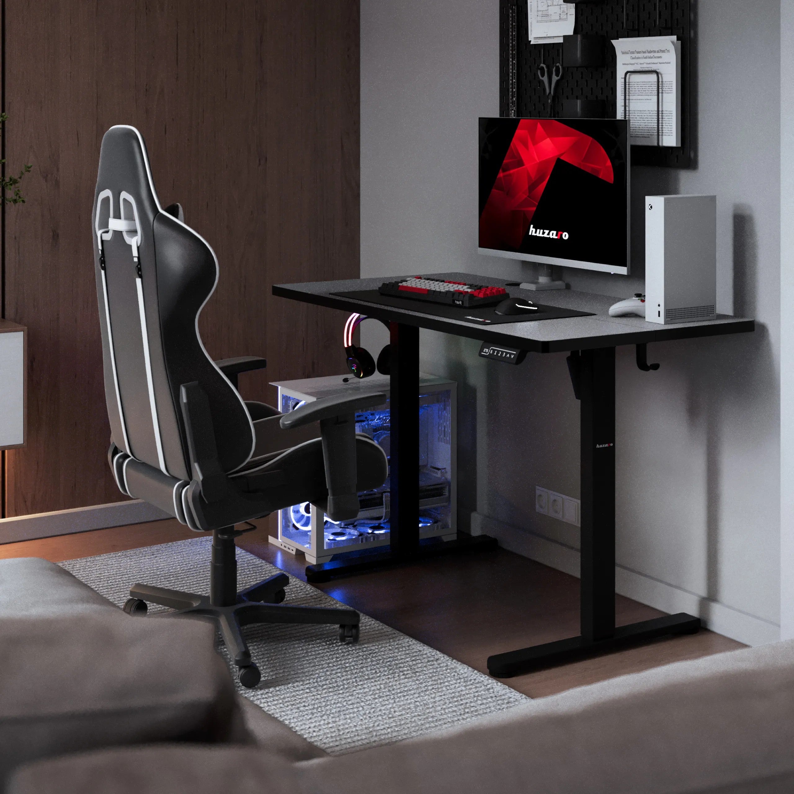 Huzaro Hero 8.1 Black 120 cm birou electric de gaming