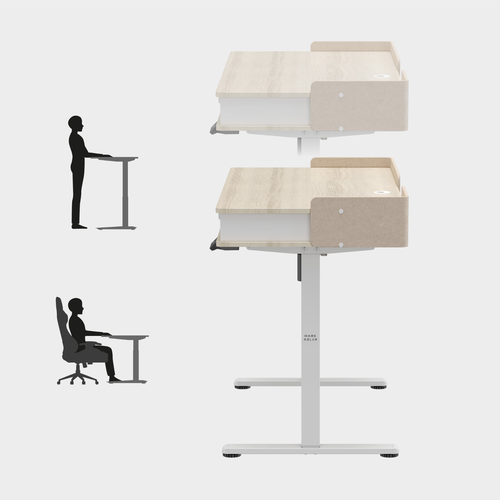 Birou electric Mark Adler Leader 8.0 White 120 cm
