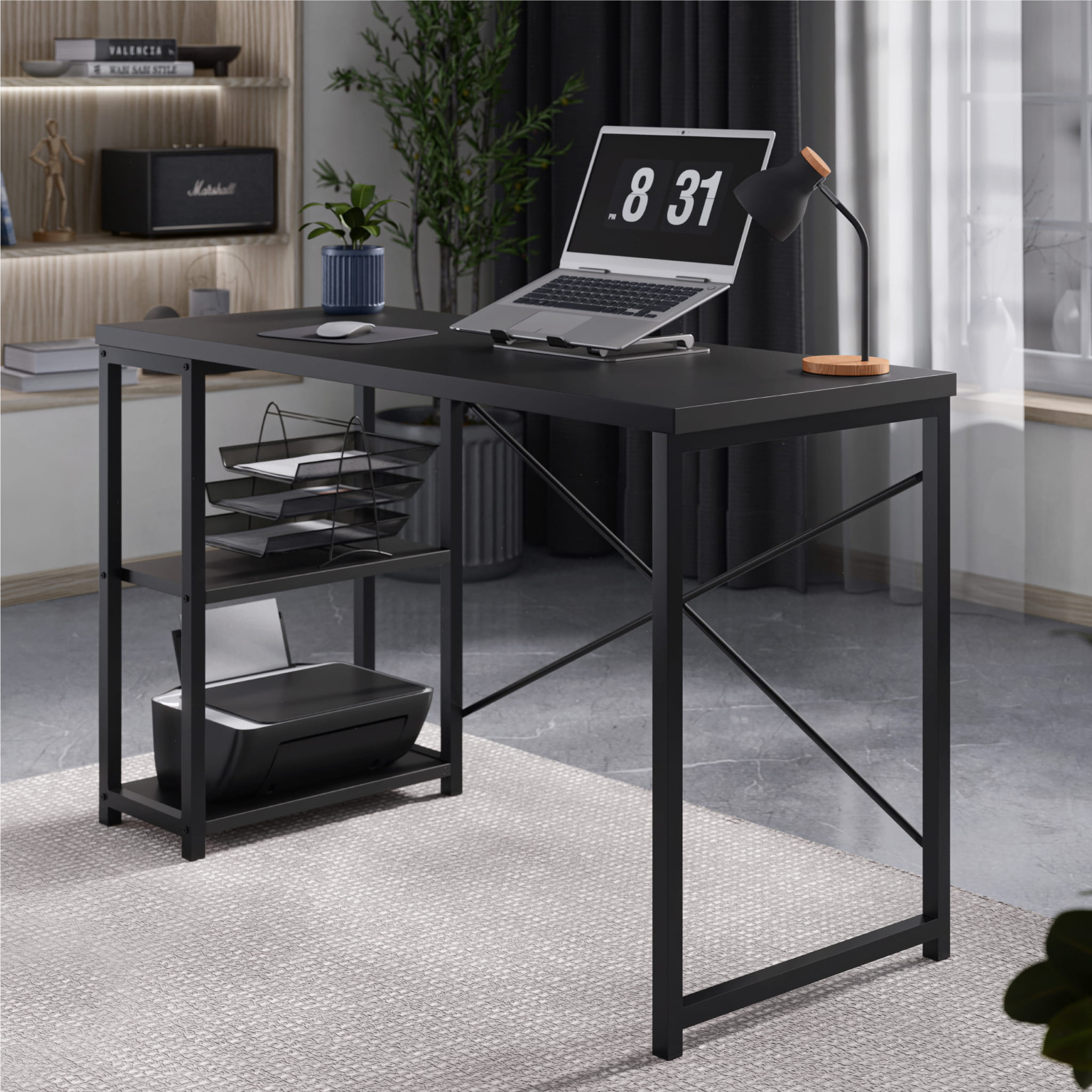 Mark Adler Leader 2.0 Black 120 cm birou cu rafturi