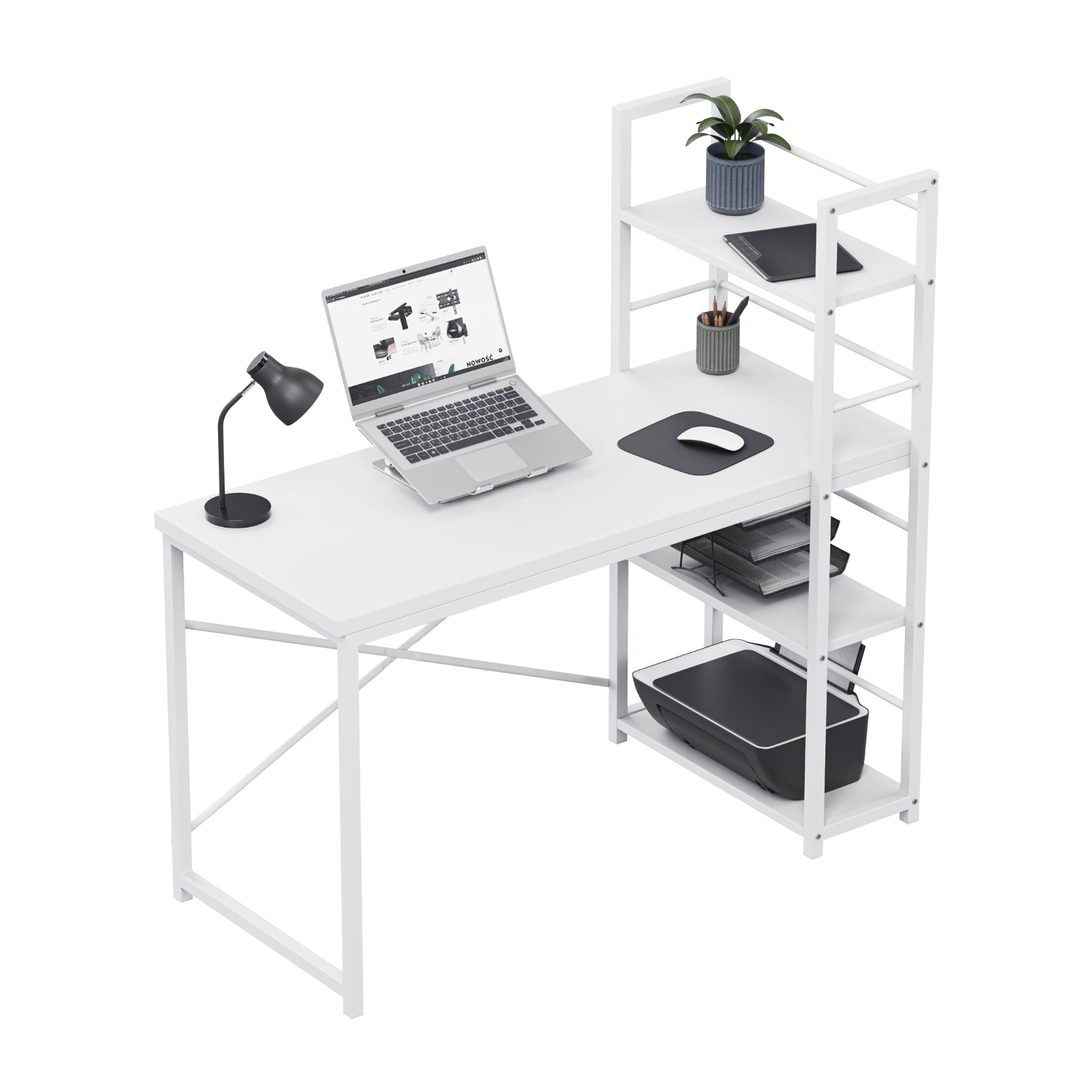 Mark Adler Leader 4.0 Alb 120 cm birou cu rafturi