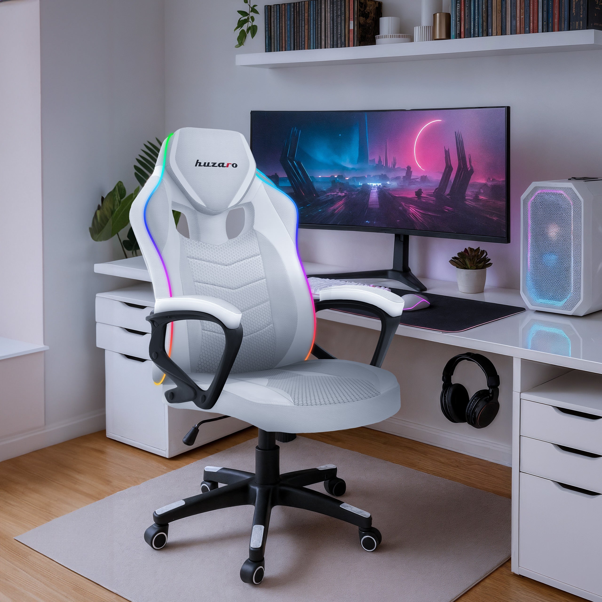 Scaun de gaming cu efect wow