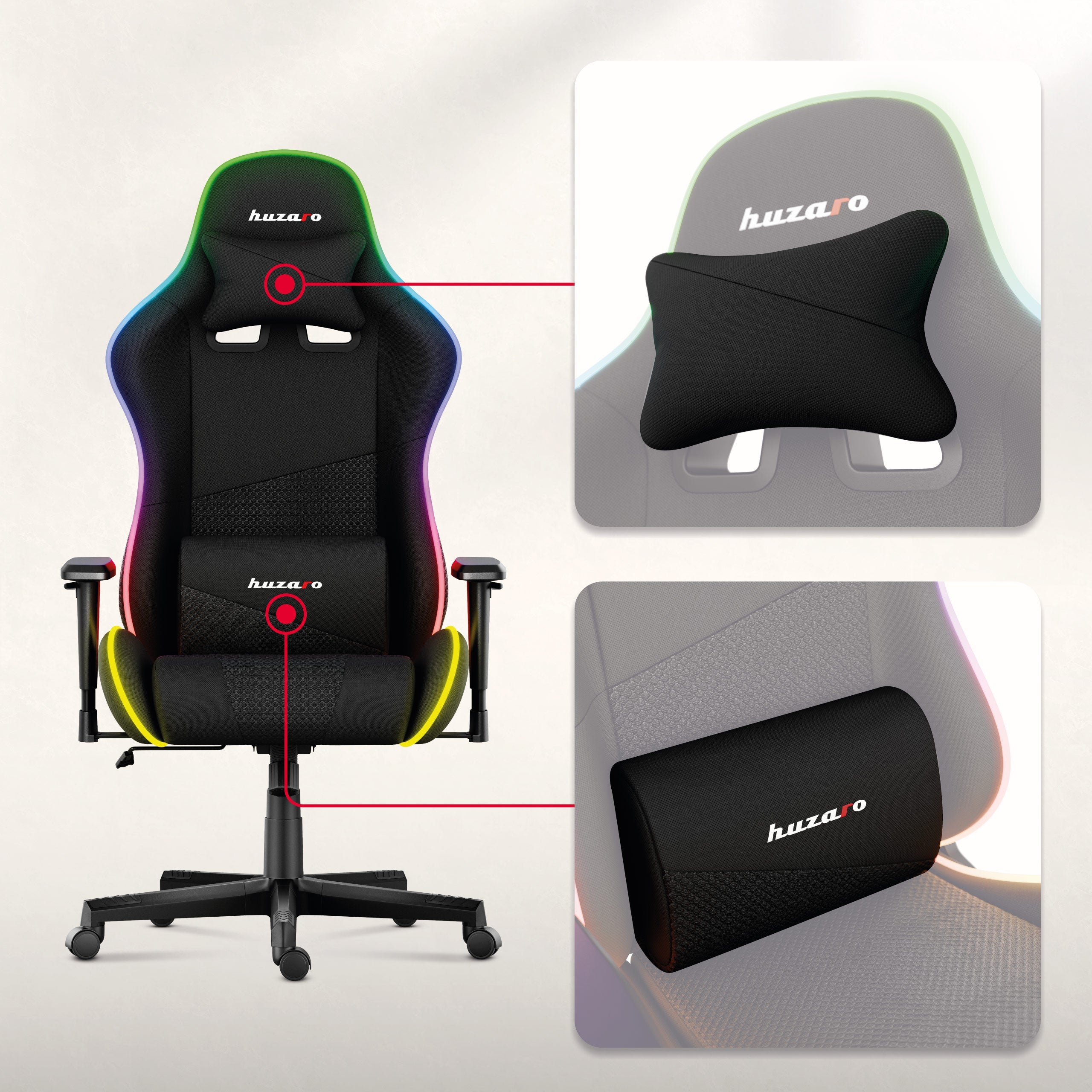 Pernă pentru mușchii gâtului și pernă lombară reglabilă