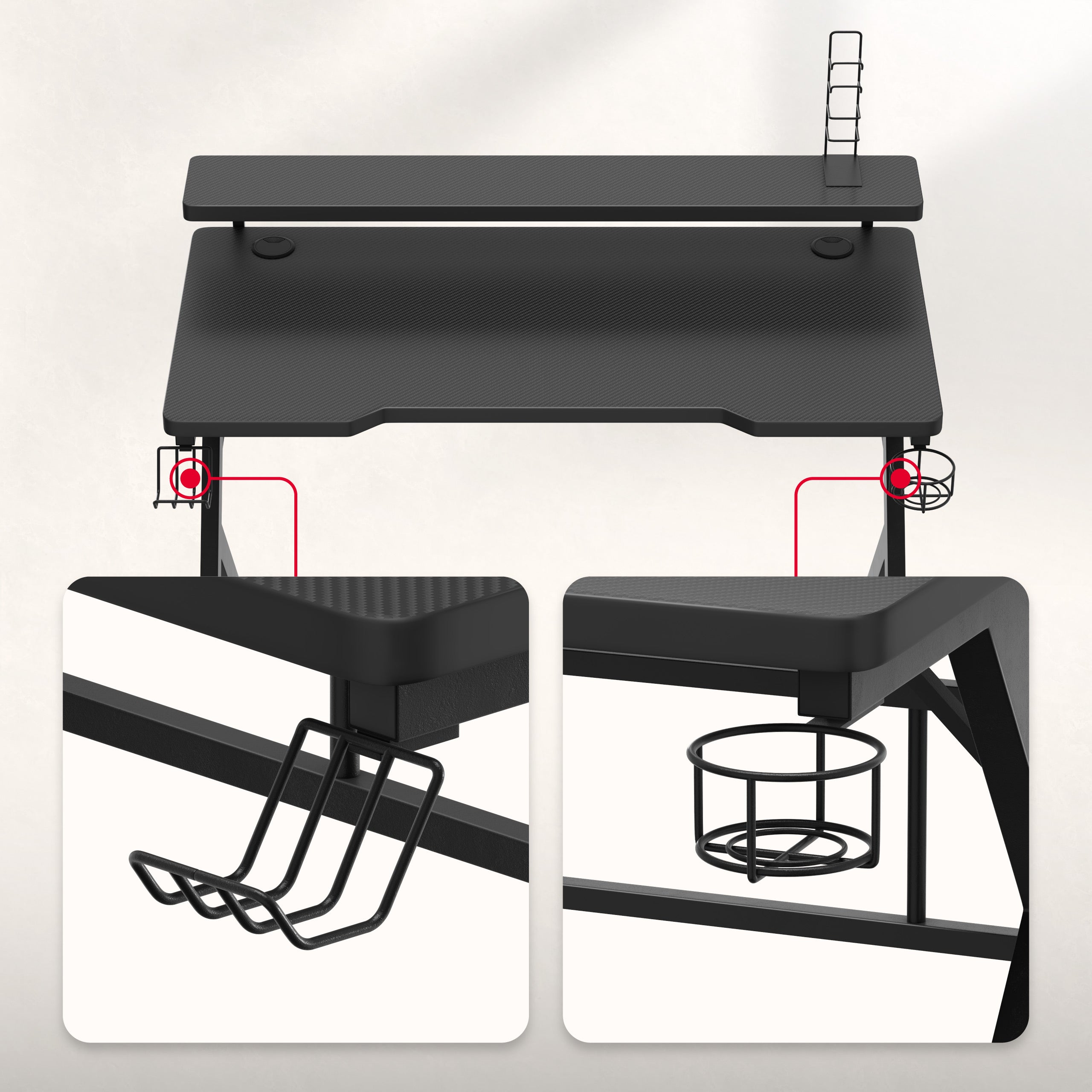 Suport pentru căști și suport pliabil pentru pahare