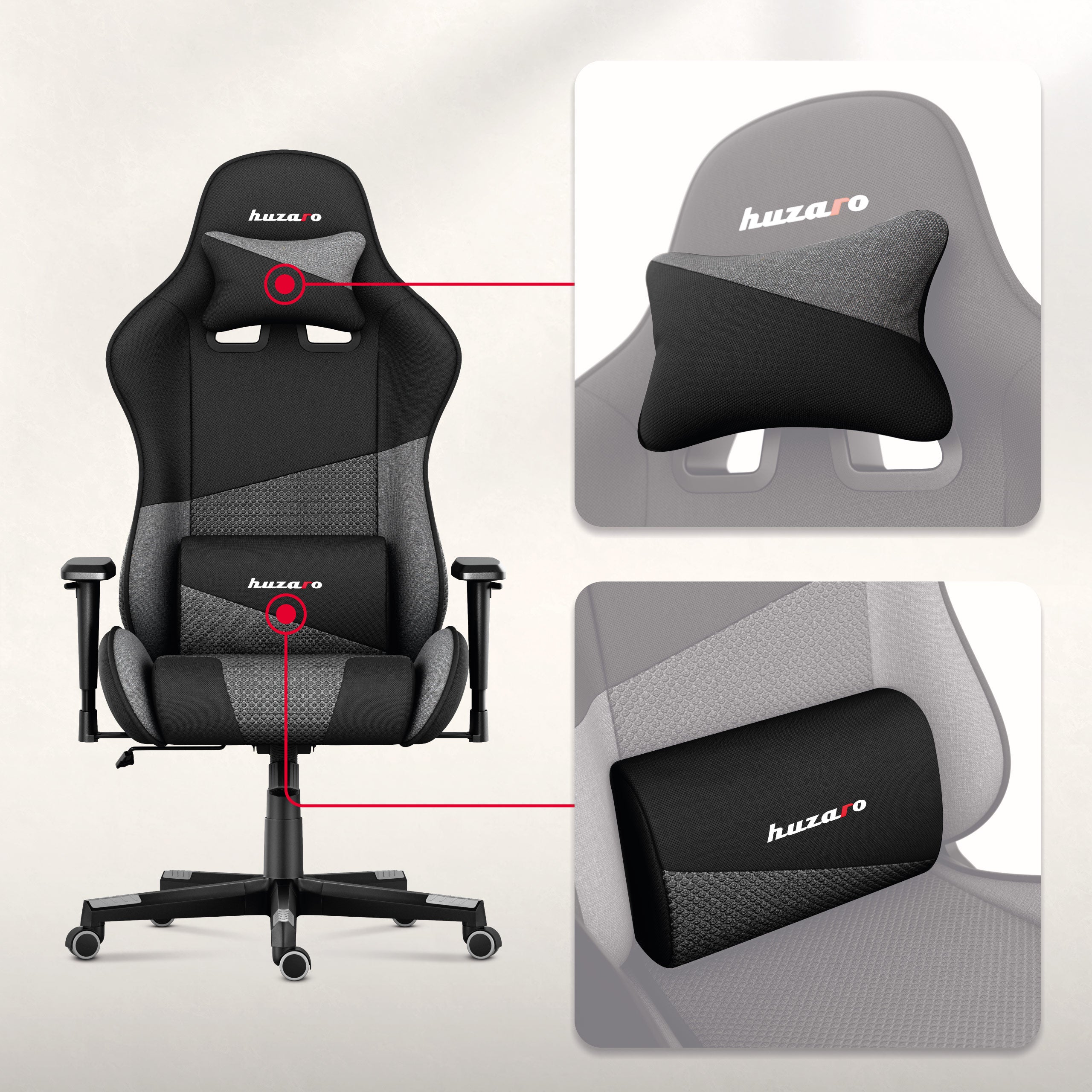 Pernă pentru mușchii gâtului și pernă lombară reglabilă