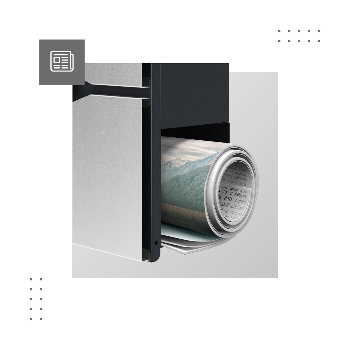 Cutie poștală pentru chiriași, nomenclator pentru pliante și broșuri