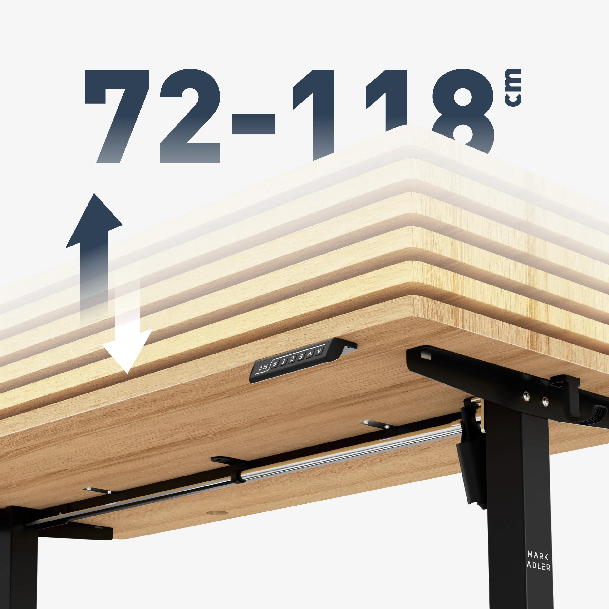 Gamă largă de reglare a înălțimii: 72 - 118 cm