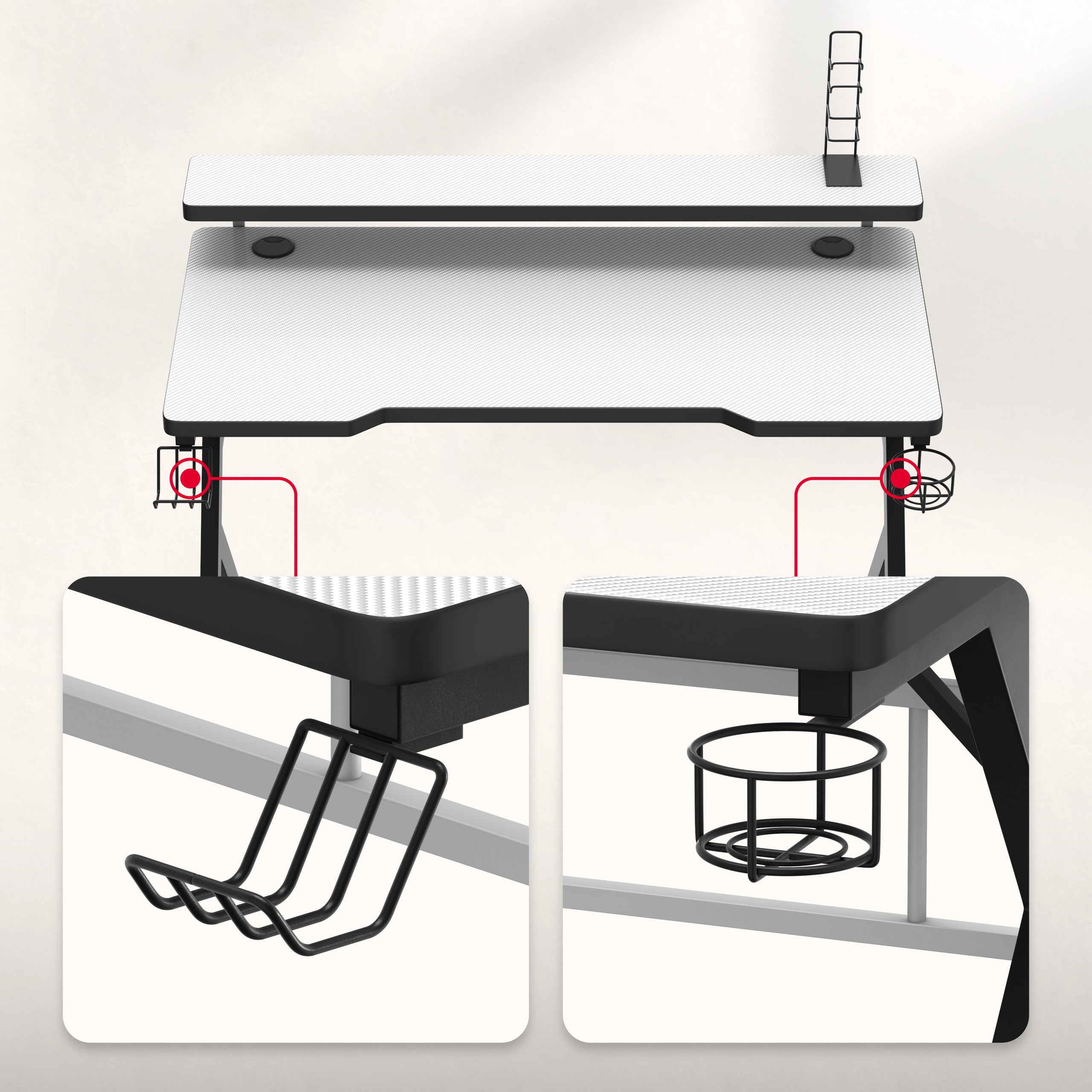 Suport pentru căști și suport pliabil pentru pahare