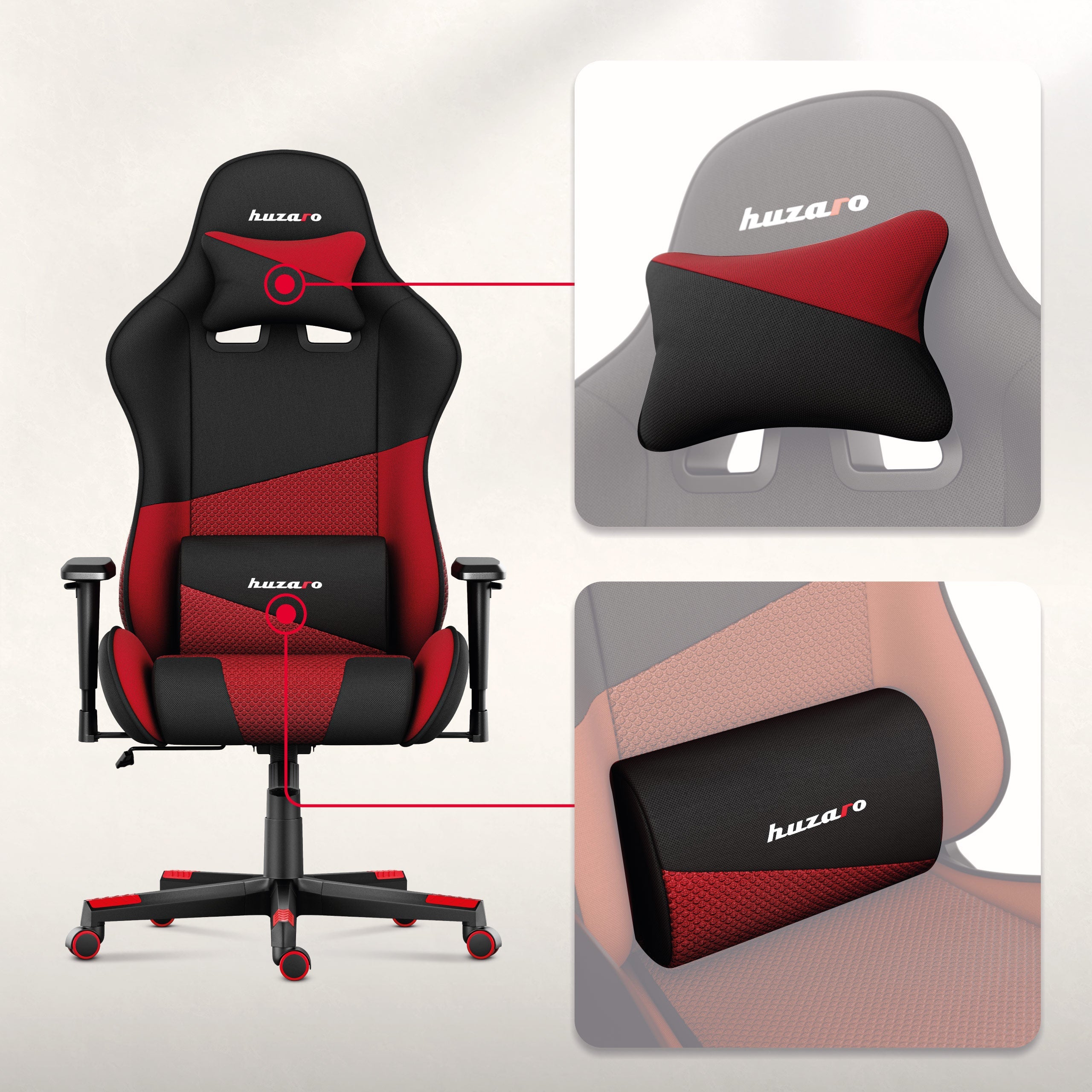 Pernă pentru mușchii gâtului și pernă lombară reglabilă